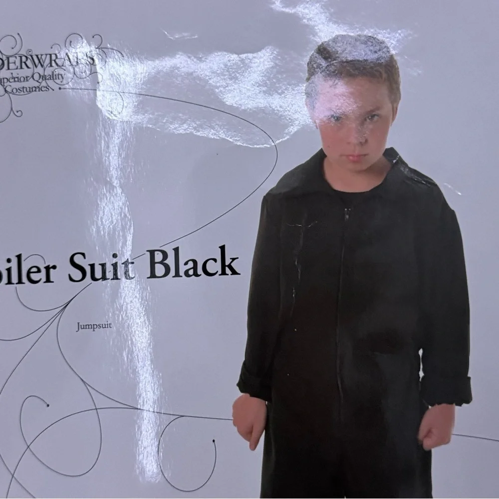 New Black Boiler Suit Costume for Kids Size M (6-8)